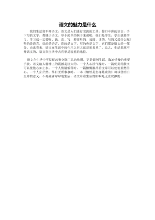 语文的魅力是什么