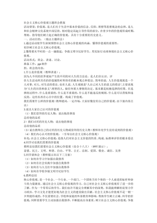 社会主义核心价值观主题班会材料