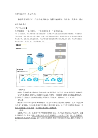 ACP考试复习笔记-VPC知识点及练习 