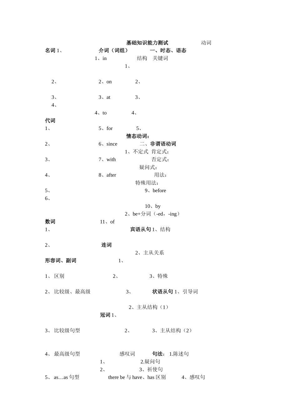 基础知识能力测试动词(1)_第1页
