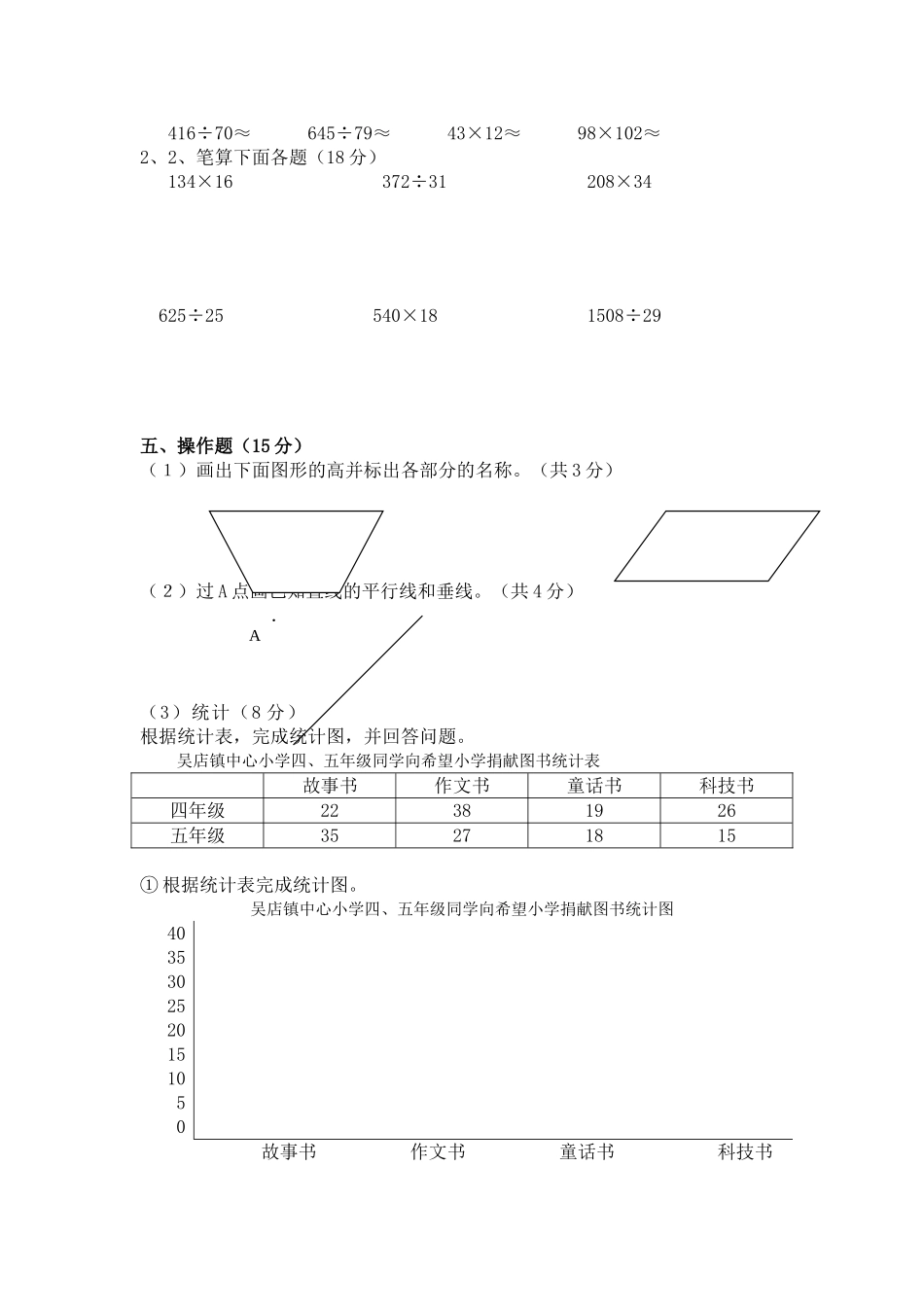 四年级上册数学期末模拟试卷_第2页