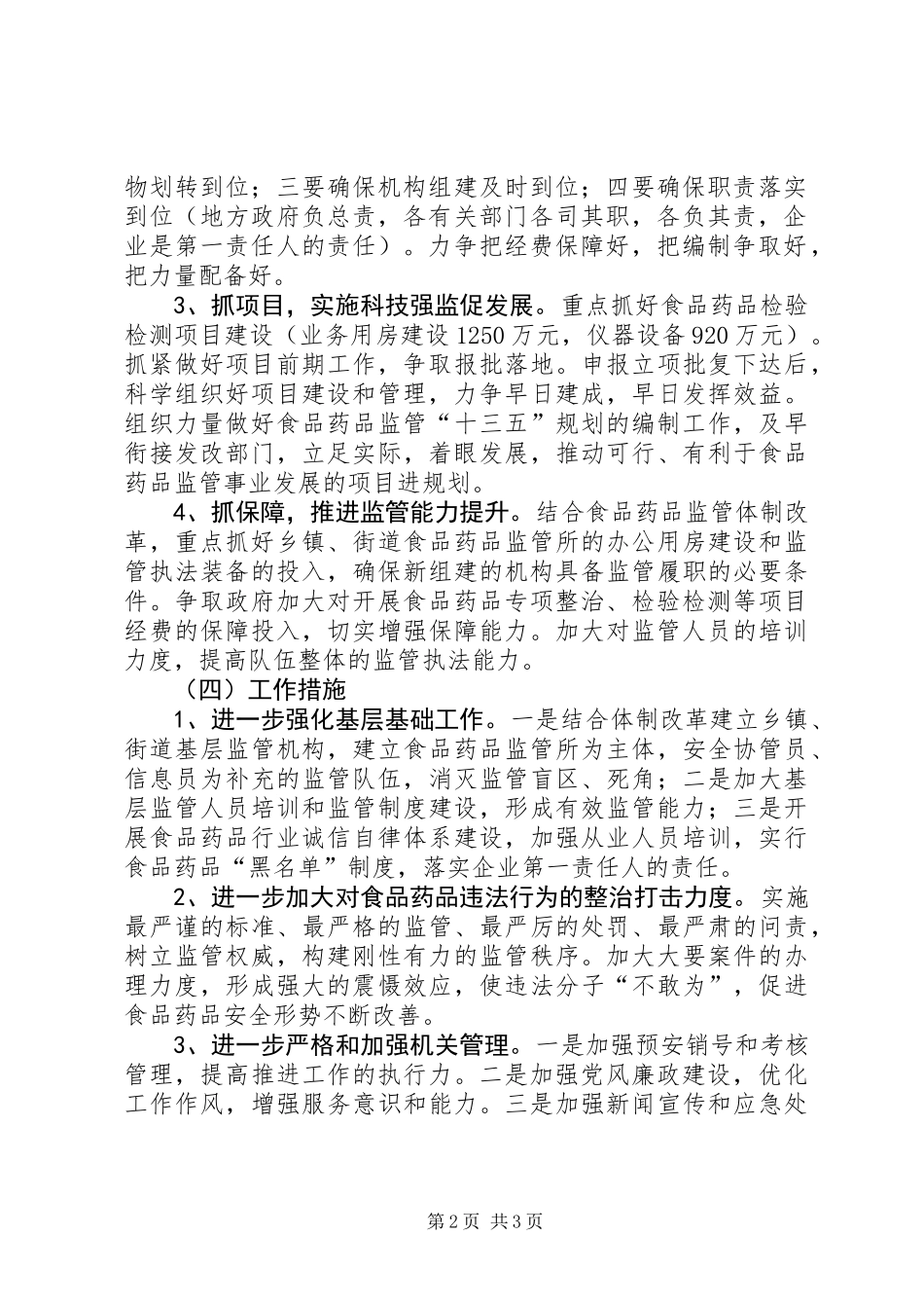 XX年食品药品监管工作计划_第2页