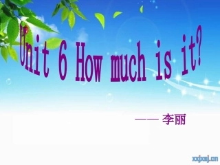 陕旅版Howmuchisit（Period1）