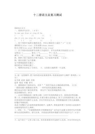 十二册语文总复习测试