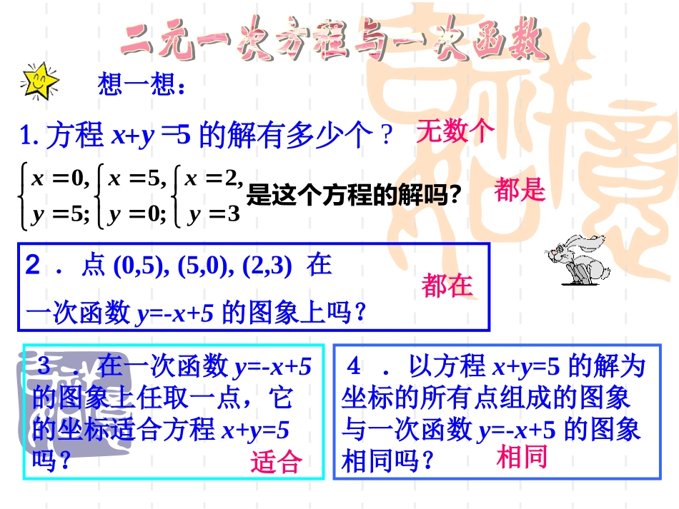 [名校联盟]甘肃省张掖市临泽县城关中学八年级数学《761二元一次方程与一次函数》课件（一）_第3页