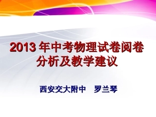 2013年中考试卷分析
