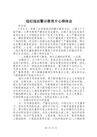 违纪违法警示教育片心得体会