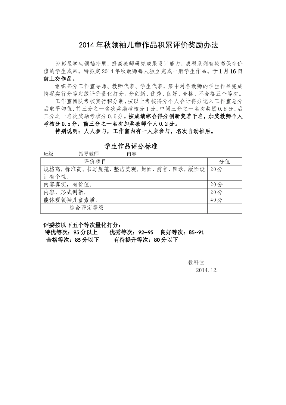 领袖儿童作品奖励办法MicrosoftWord文档_第1页
