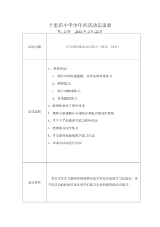 少年宫活动记录表-3