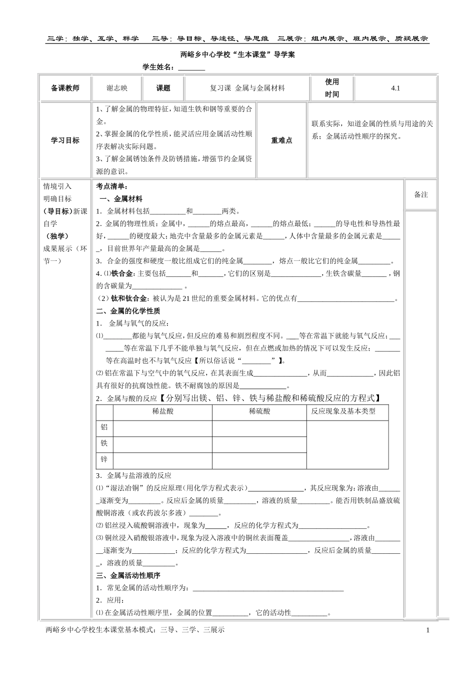 专题复习金属_第1页