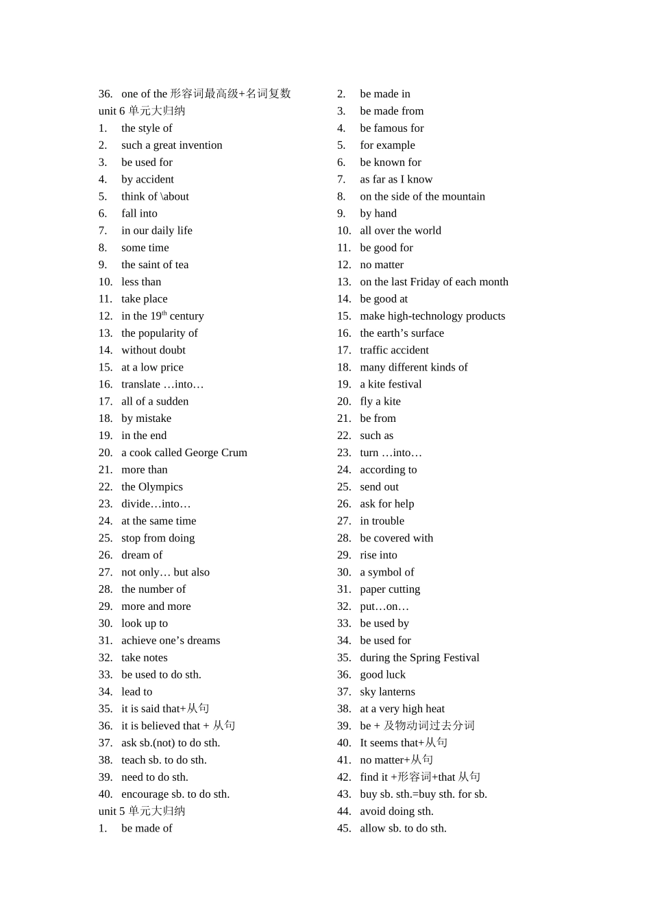 最新人教版九年级英语单元短语用法大归纳_第2页