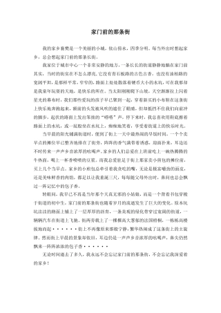 家门前的那条街
