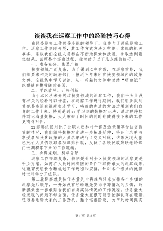 谈谈我在巡察工作中的经验技巧心得