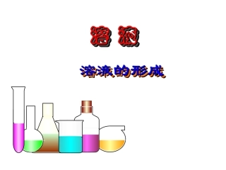 九年级化学溶液的形成1
