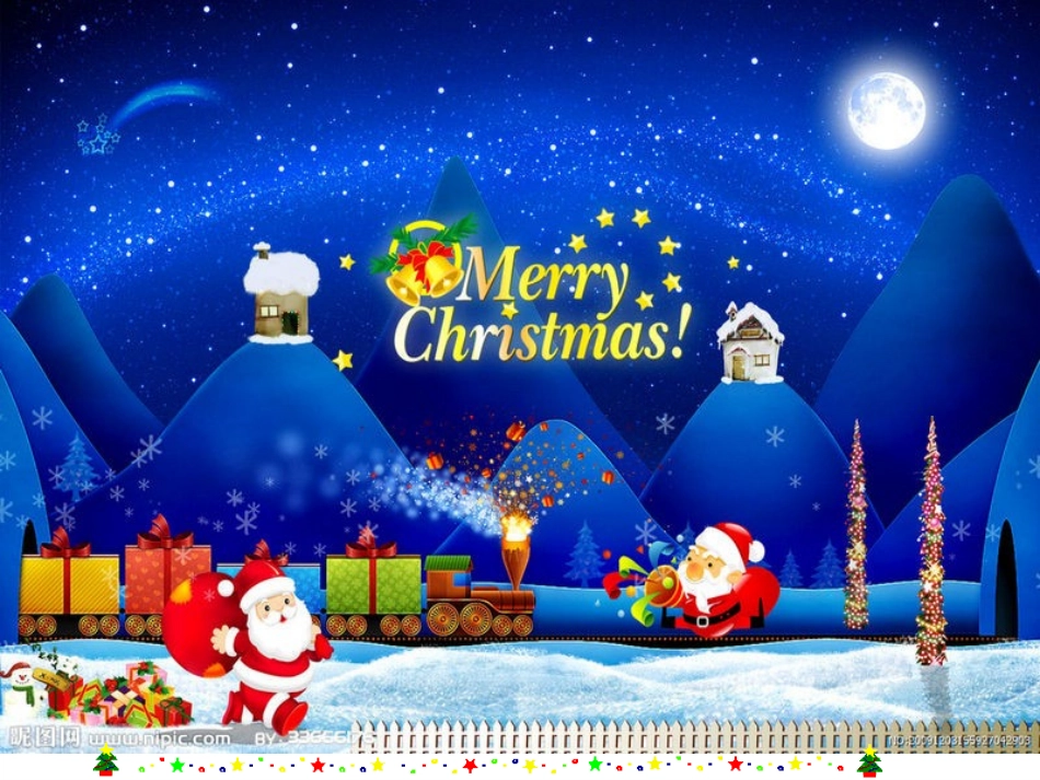 初一上圣诞节英语课件(练习一般现在时与现在进行时)_第1页