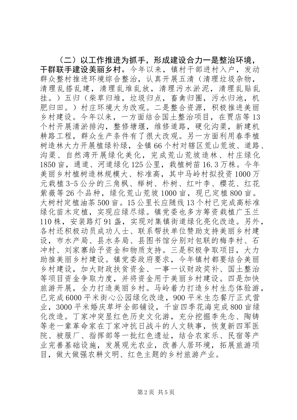 XX年美丽乡村建设情况汇报+调研报告_第2页