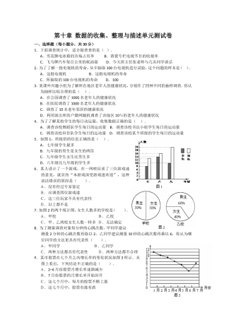 初中数学七下第10章单元测试卷试卷