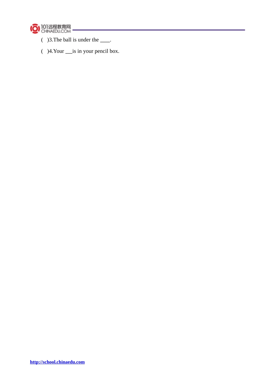 人教版pep（2012教材）小学三下Unit4WhereismycarPeriodOne同步练习_第2页