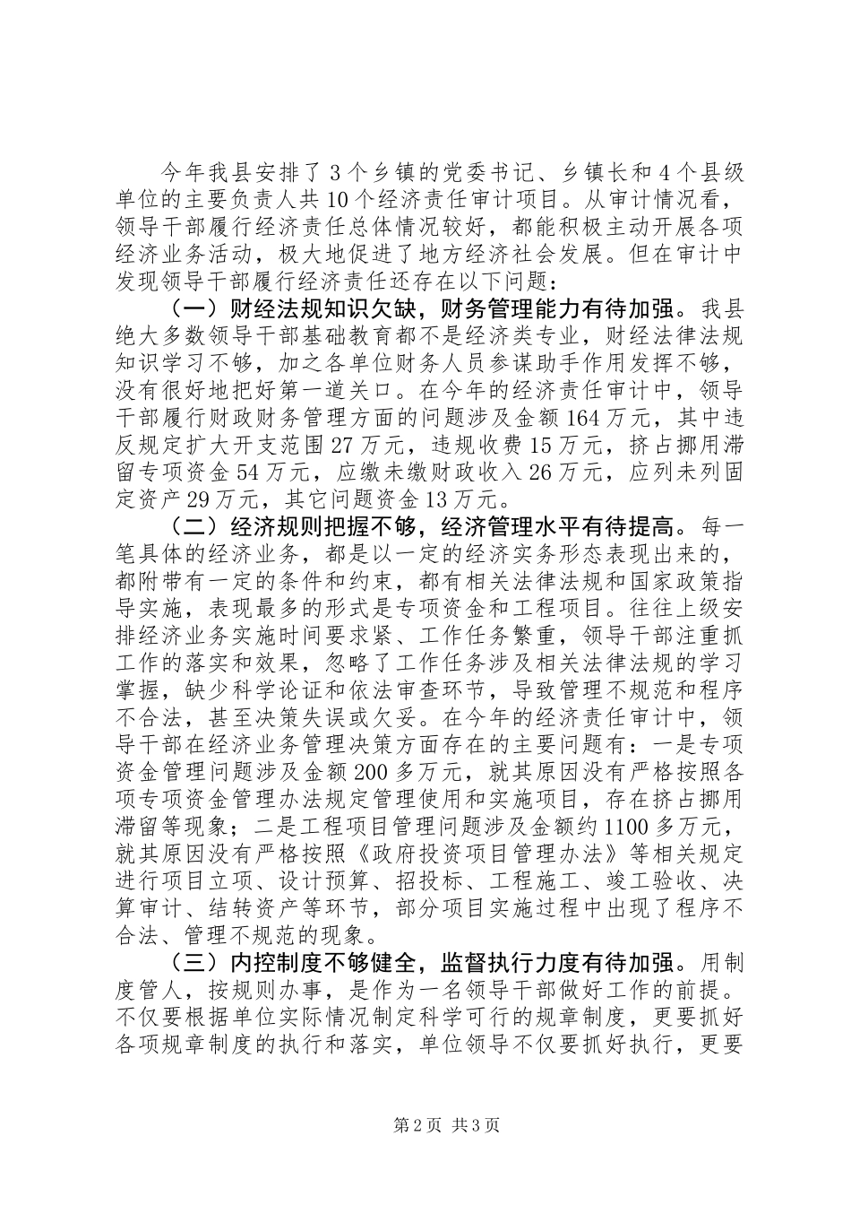 XX年经济责任审计工作总结_第2页