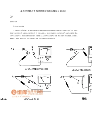 单向可控硅与双向可控硅结构电原理图及测试方法