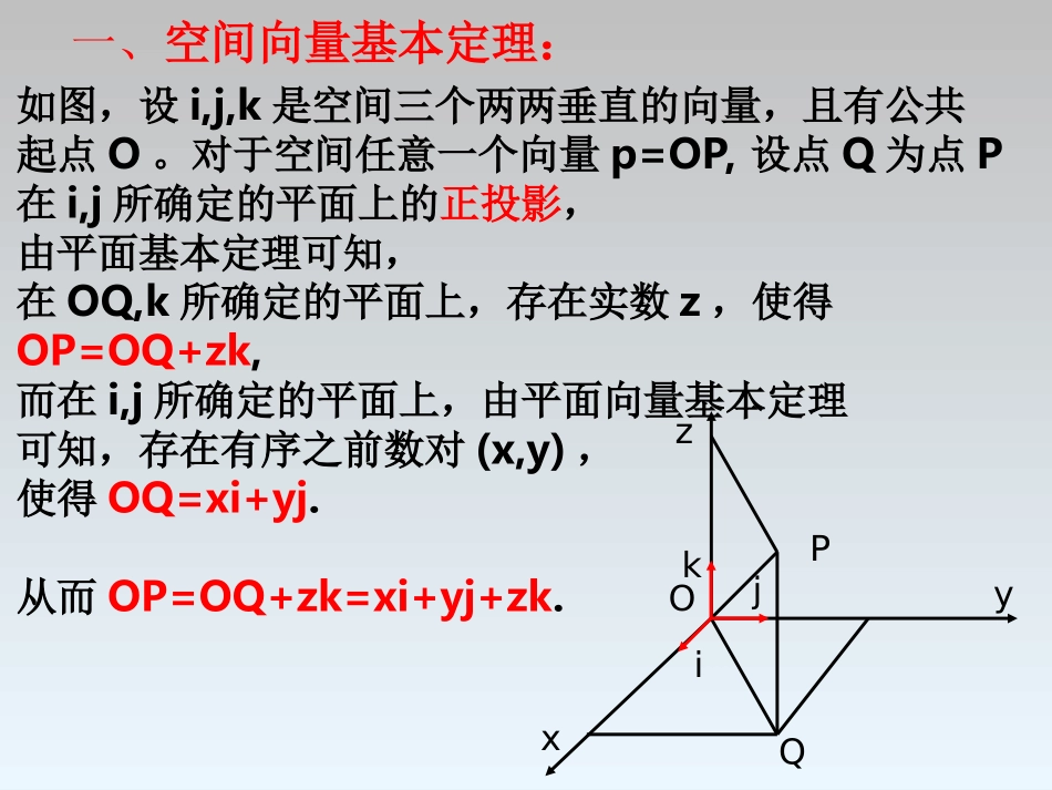 空间向量的正交分解及其坐标表示_第3页