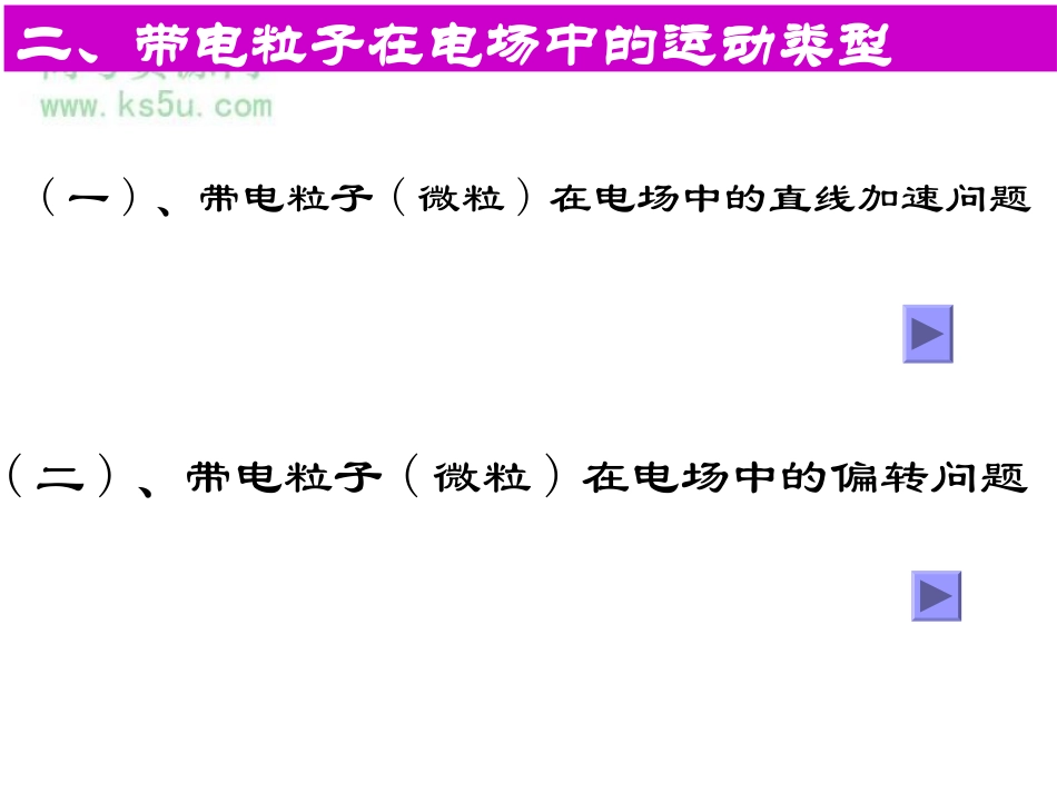 带电粒子在匀强电场中的运动课件_新课标选修3-1_第3页