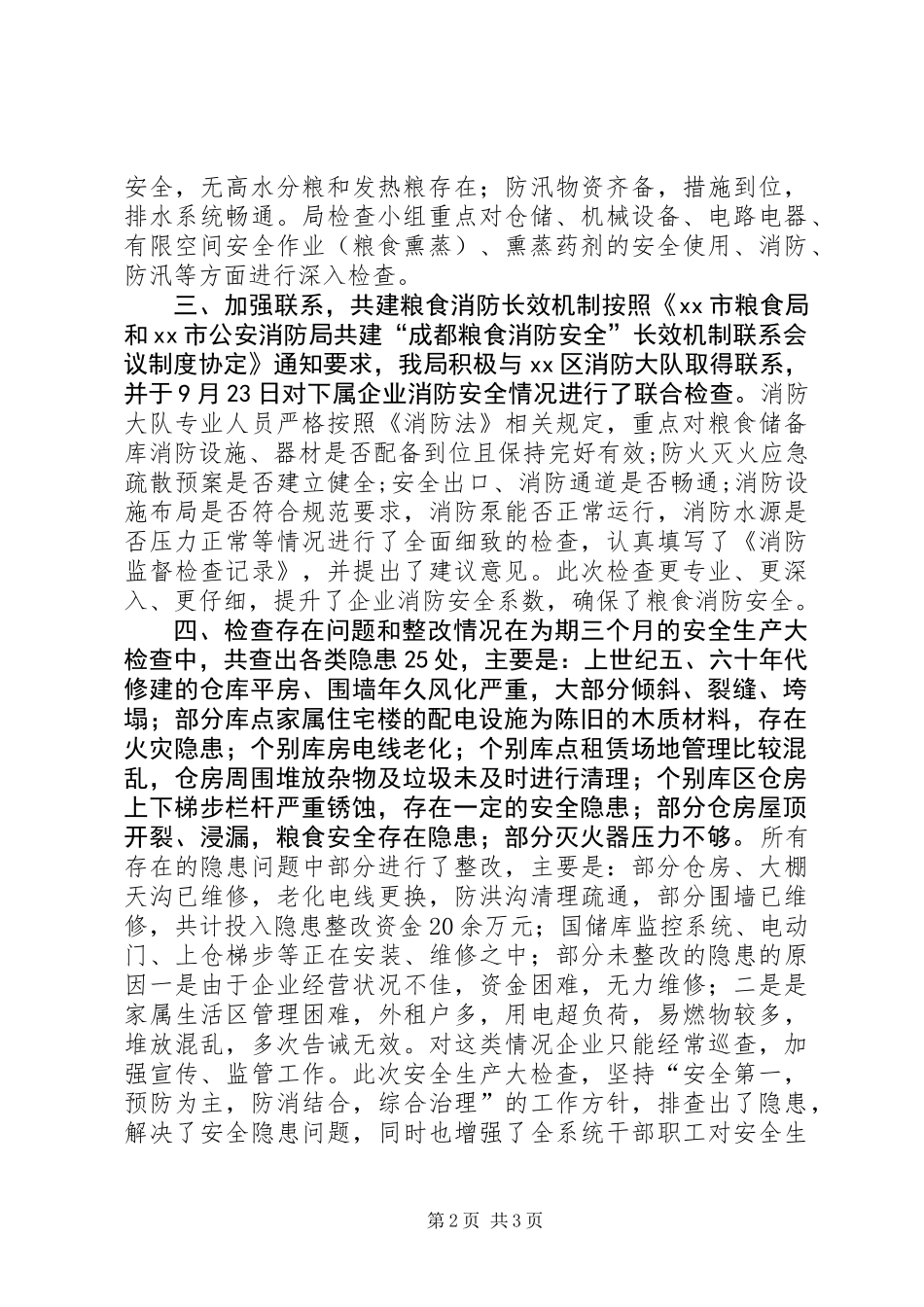 XX年粮食局安全生产大检查工作总结_第2页