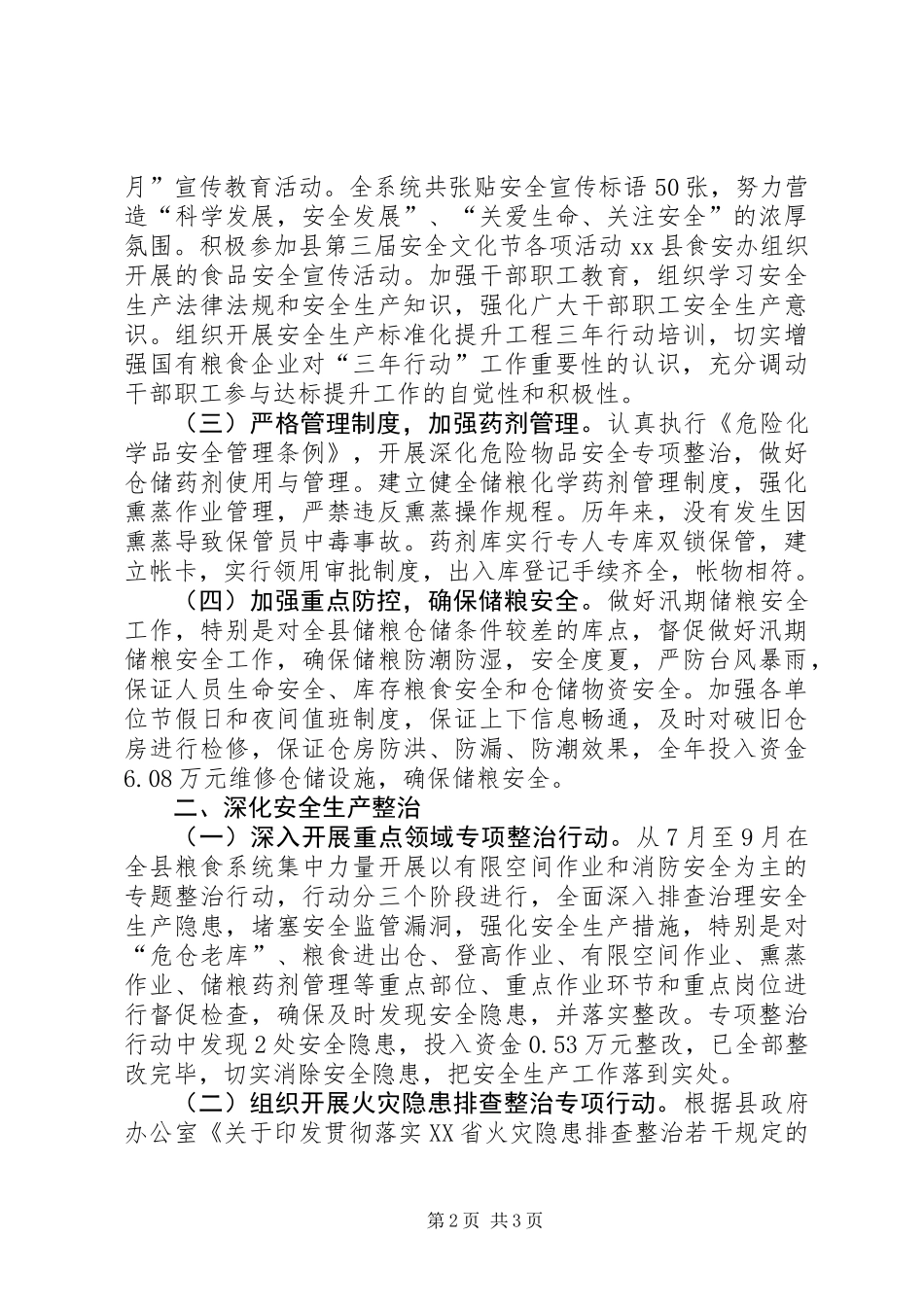 XX年粮食局安全生产工作总结_第2页