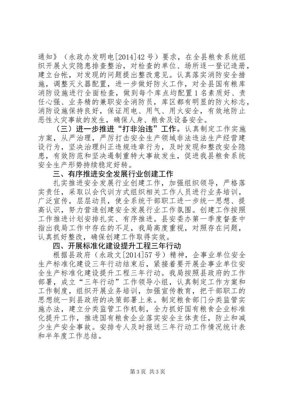 XX年粮食局安全生产工作总结_第3页