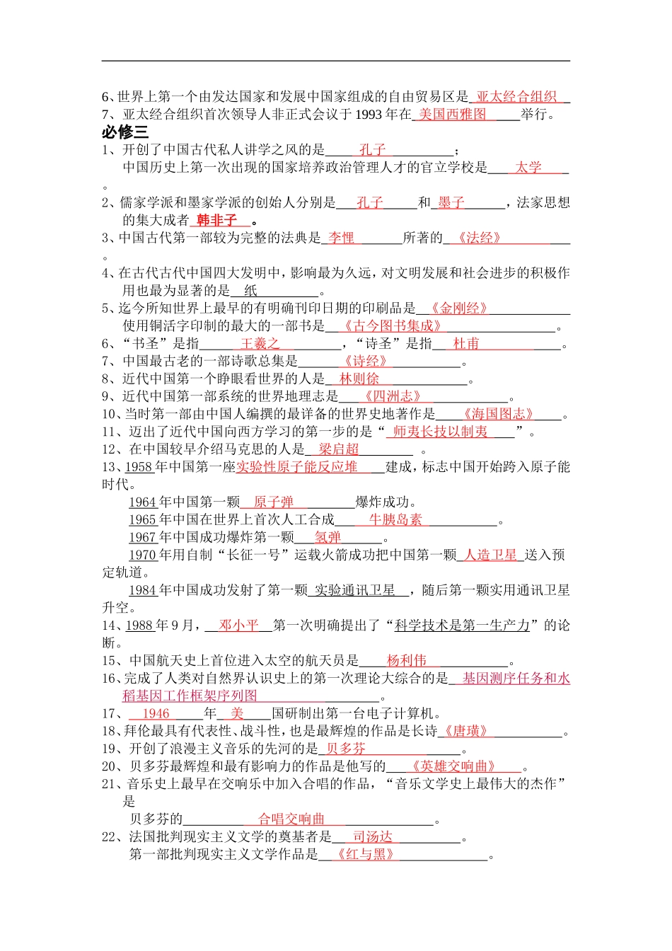 高一历史会考复习归类整理_第2页