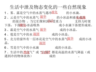 生活中泄及物态变
