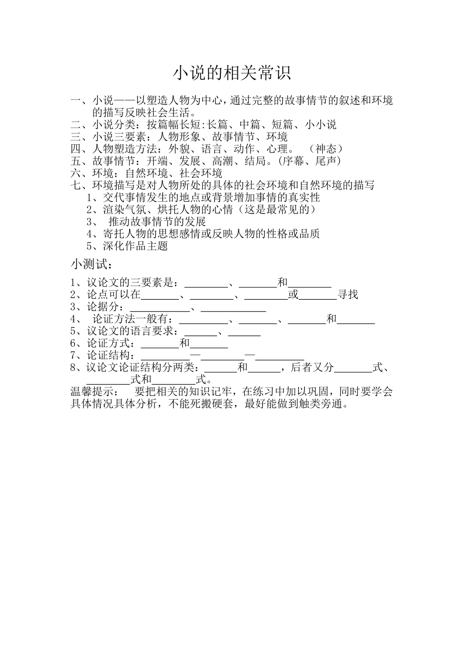 小说相关知识_第1页