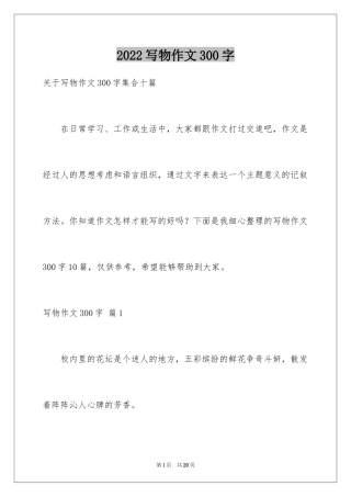 2024写物作文300字_59