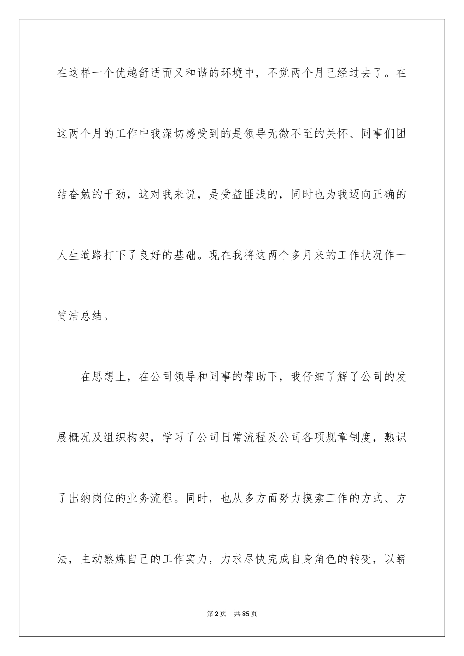 2024出纳转正工作总结_4_第2页