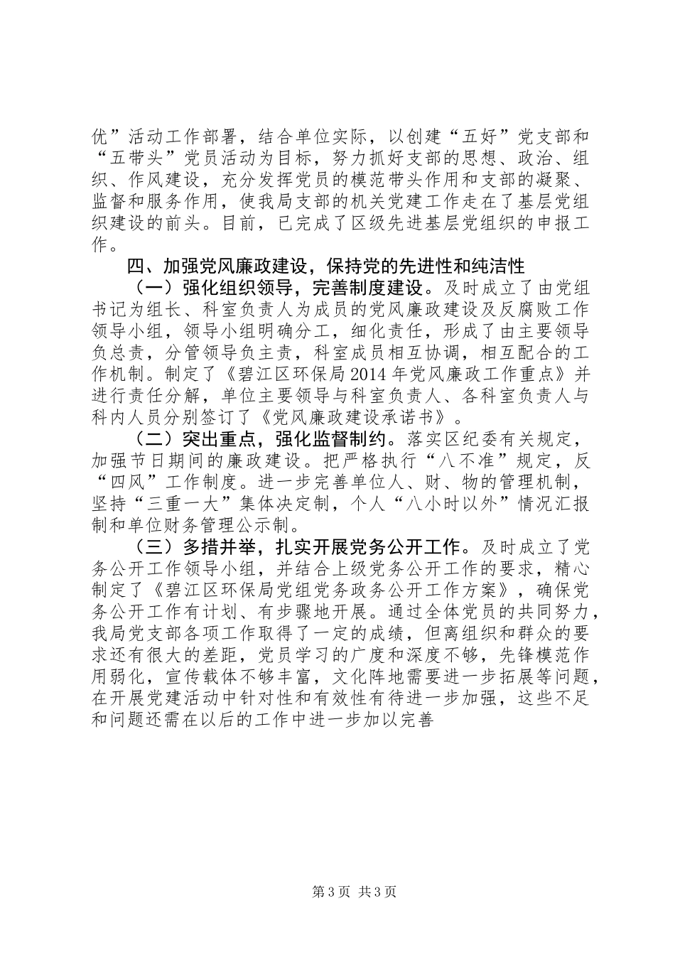 XX年环保局党支部工作总结_第3页