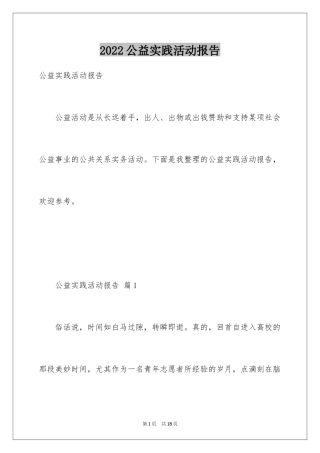 2024公益实践活动报告