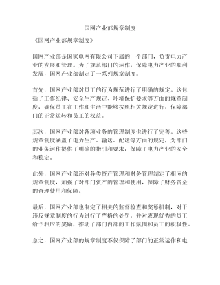 国网产业部规章制度 