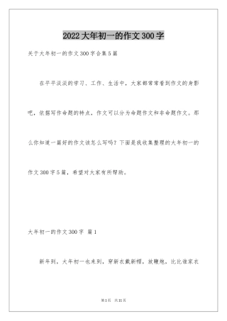 2024大年初一的作文300字_15