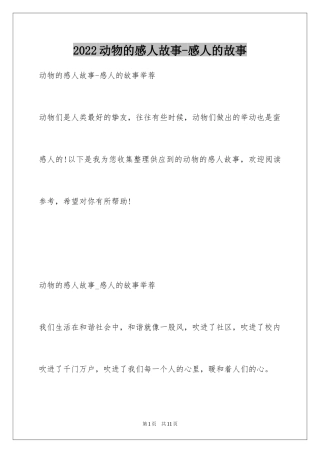 2024动物的感人故事-感人的故事