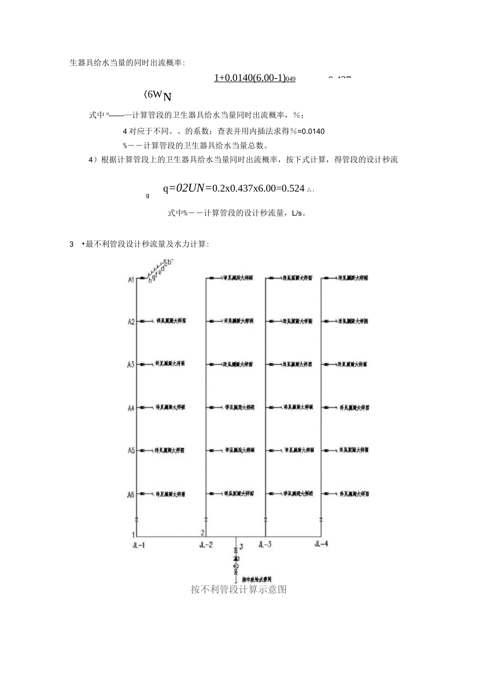 《建筑水工程》课程设计-某六层住宅建筑给排水设计_第3页