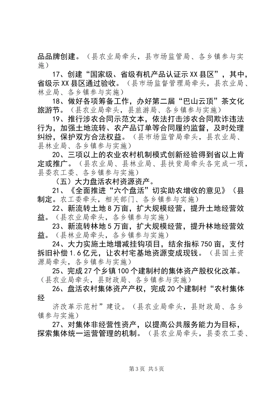 XX年深化农村改革实施意见_第3页