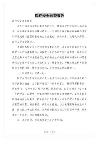 医疗安全自查报告
