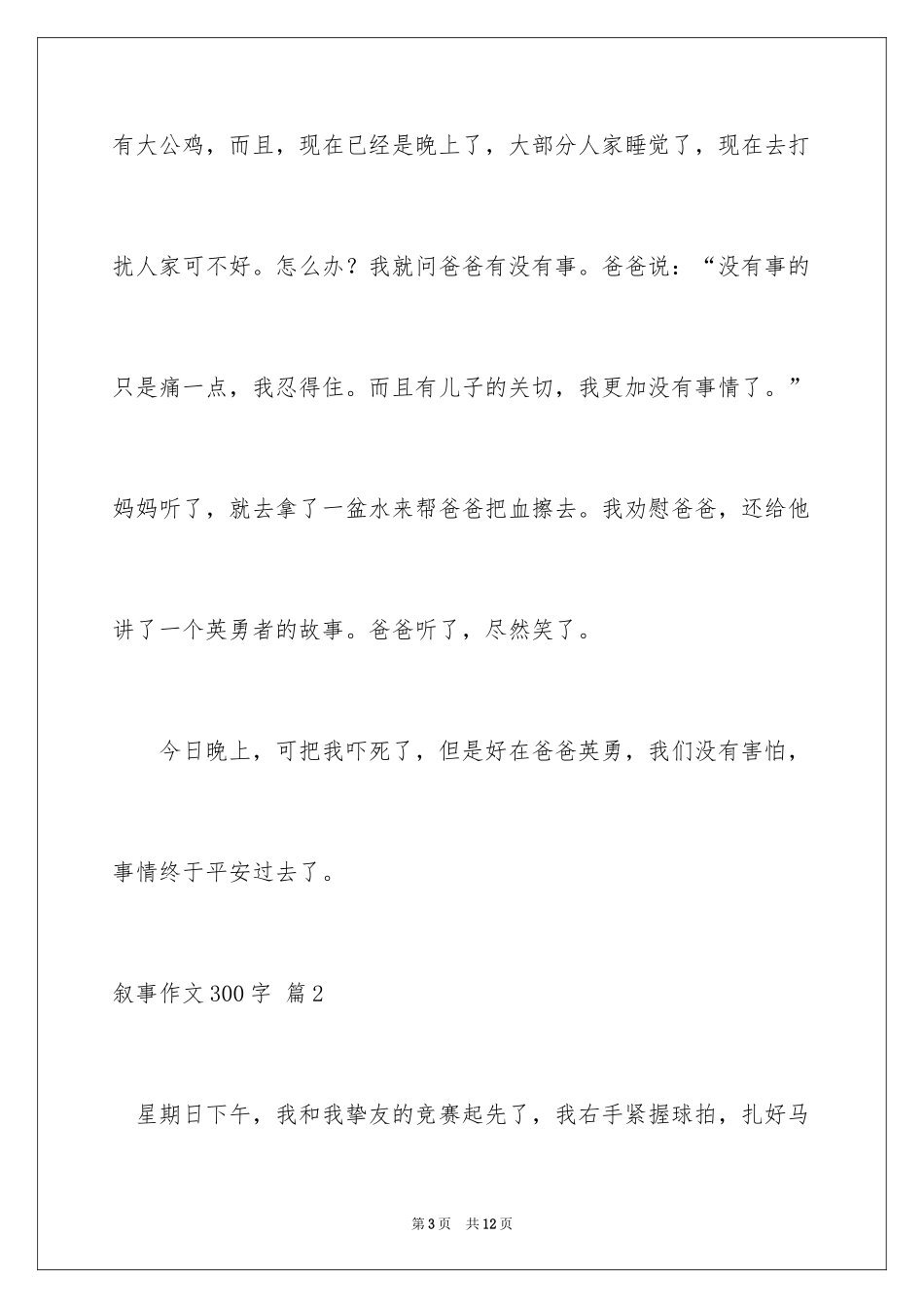 2024叙事作文300字_9_第3页
