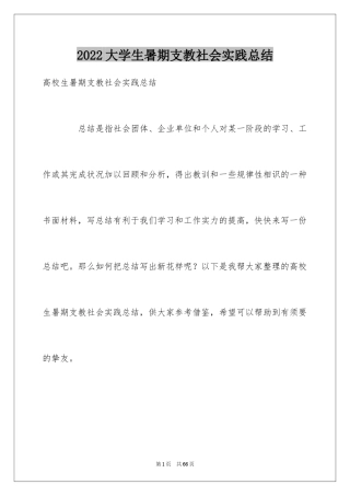 2024大学生暑期支教社会实践总结_2