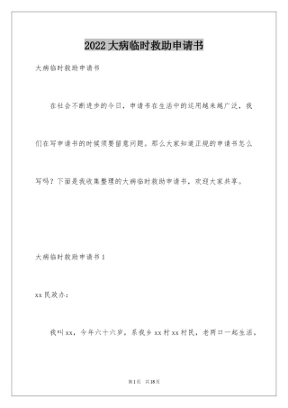 2024大病临时救助申请书_1