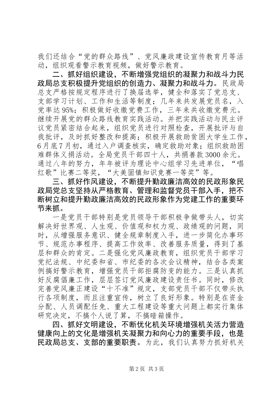 XX年民政局党务工作总结_第2页