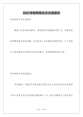 2024学校网络安全自查报告