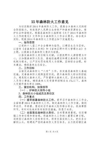 XX年森林防火工作意见 (2)