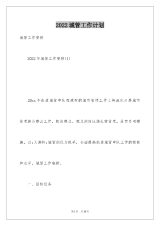 2024城管工作计划_2