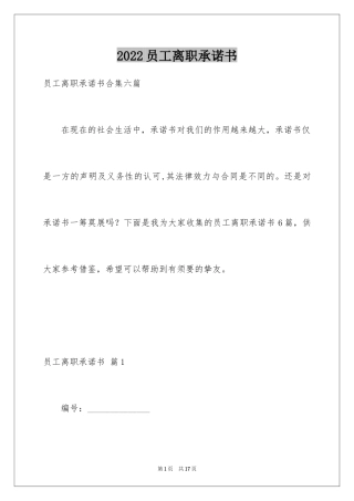 2024员工离职承诺书_17